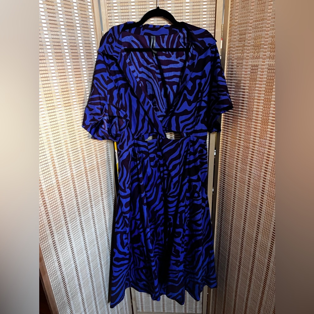 Anthropologie animal print dress with cutouts